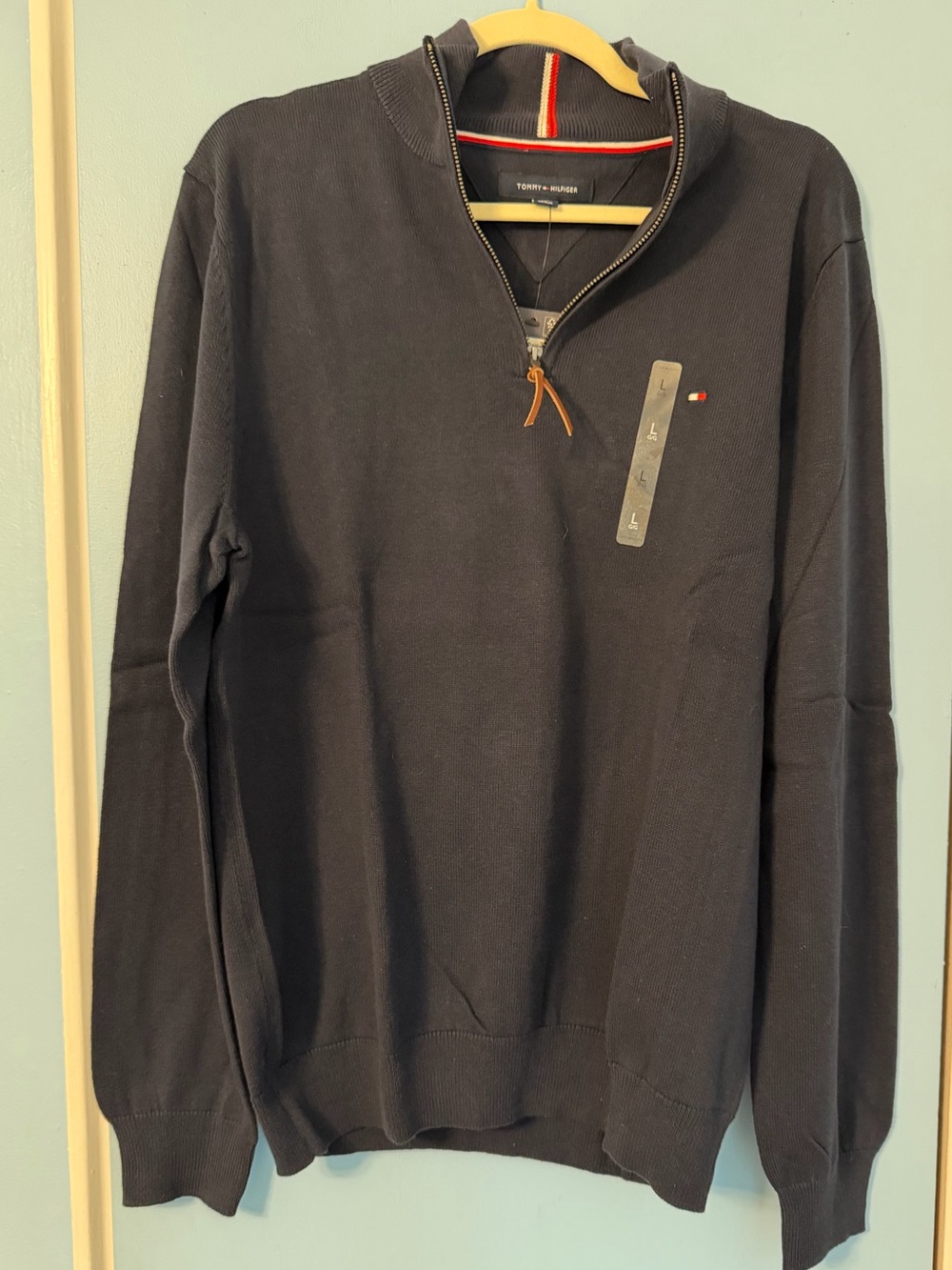 NWT Tommy Hilfiger Men's Dark Navy Half-Zip Sweater